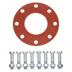 4'' 150# FLANGE BOLT PACK FOR STEEL FLANGES WITH 1/8 FULL FACE RED RUBBER GASKET (FLANGE TO FLANGE)  BUPS0400FRRG13Z