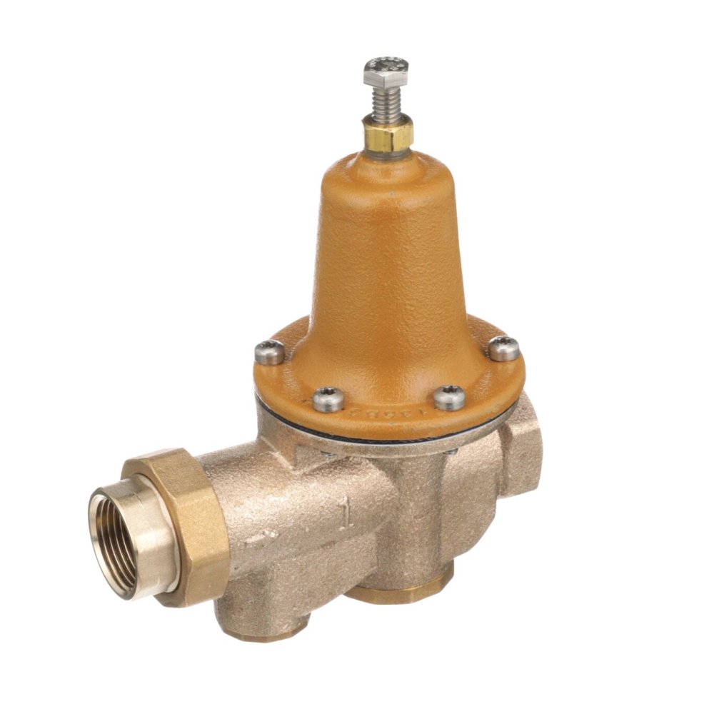 1 IN Lead Free Water Pressure Reducing Valve, NPT Female Union x NPT Female, Polymer Seat, High Range 75-125 psi