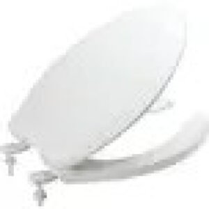 SEASONS PLASTIC ELONGATED TOILET SEAT, WHITE, OPEN FRONT, 568725
