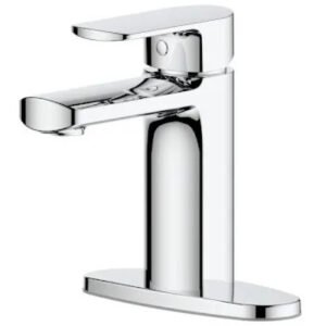 Seasons Westwind 1.2 GPM Quick Install Single Hole Centerset Mid-Arc Bathroom Faucet With Pop Up Drain, Chrome