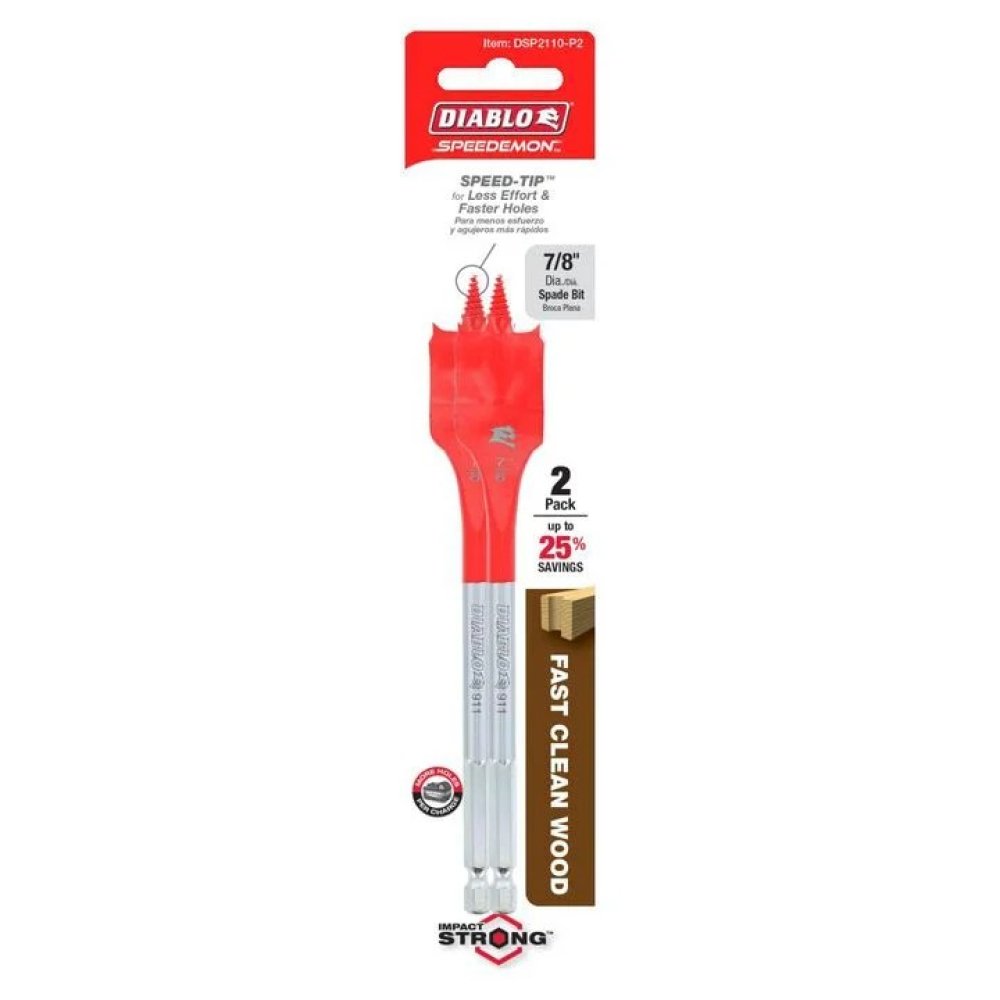 Diablo Tools 7/8in x 6in SPEEDemon Spade Bit (2-Pack) DSP2110-P2
