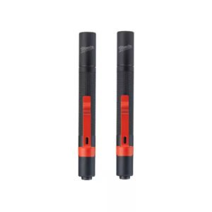 100 Lumens Aluminum Pen Light with Clip (2-Pack)