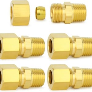 ChillWaves Brass Compression Tube Fitting, 5/8" OD x 1/2" NPT Male Compression Union Connector