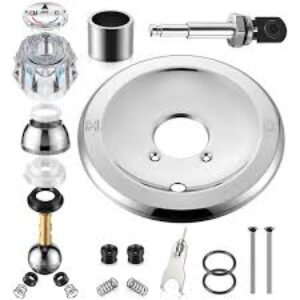 Shower Handle Renovation Repair Trim Kit Compatible with Delta RP6046, Single Handle Trim Kit Compatible with Delta 600 Series Shower Valve(Lever,Chrome)