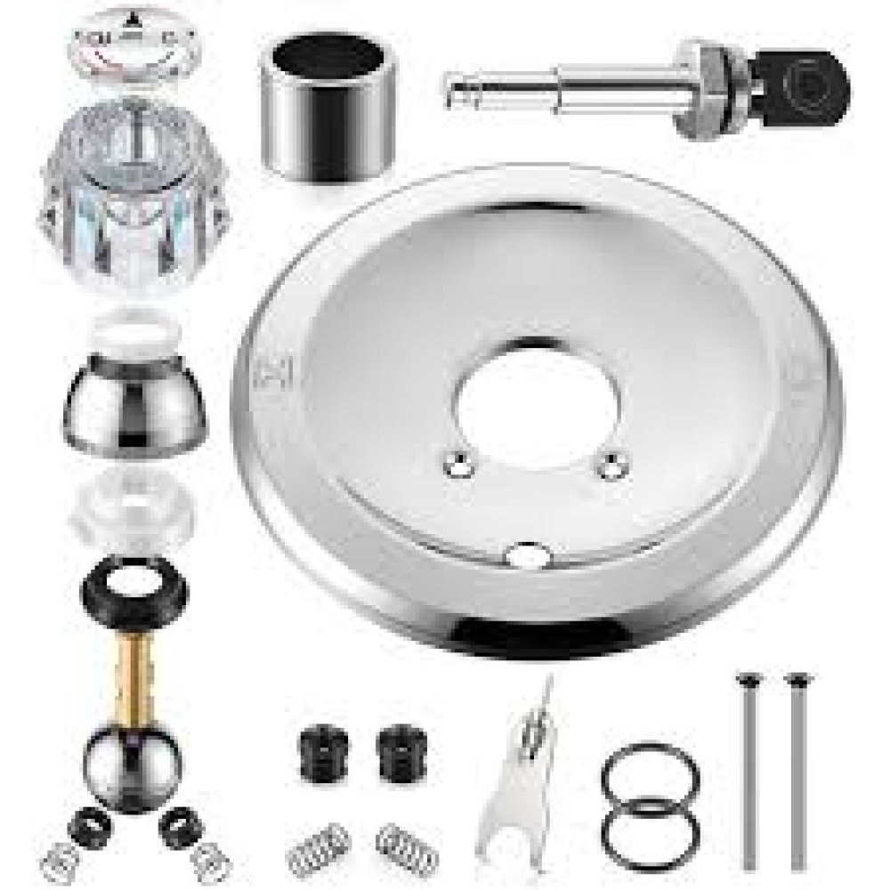 Shower Handle Renovation Repair Trim Kit Compatible with Delta RP6046, Single Handle Trim Kit Compatible with Delta 600 Series Shower Valve(Lever,Chrome)