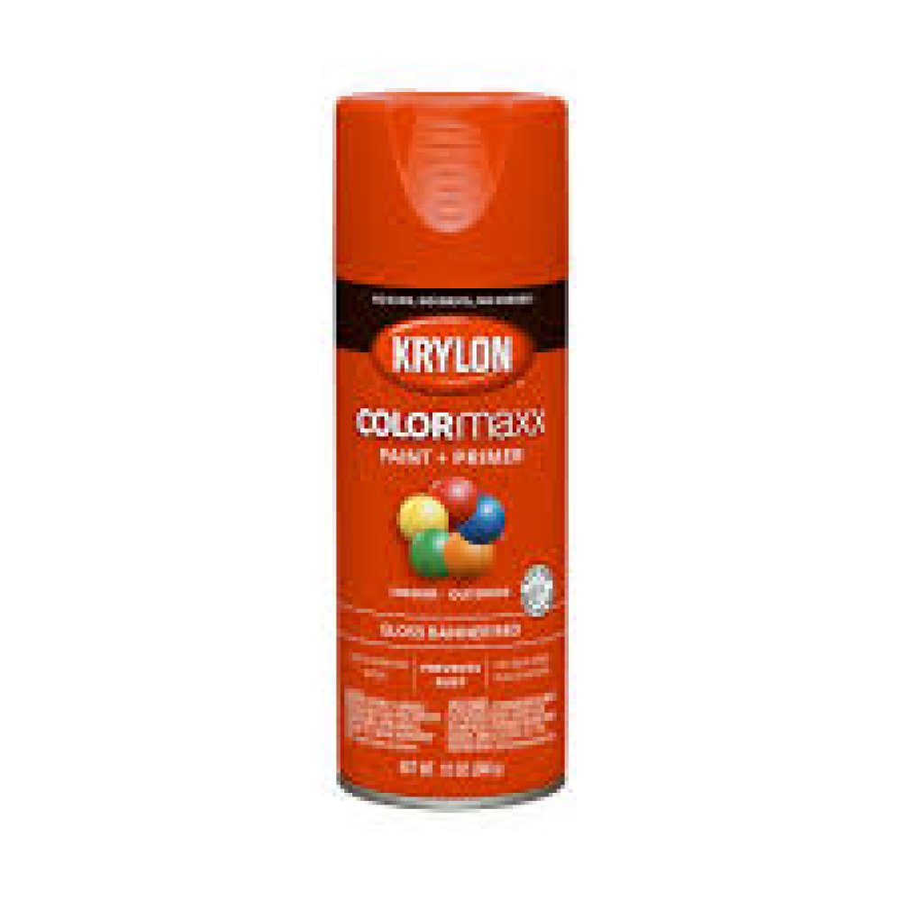 COLORmaxx Spray Paint + Primer, Gloss Banner Red, 12-oz