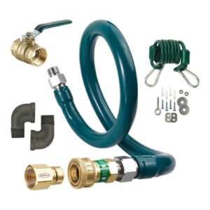 Krowne ROYAL SERIES  3/4" MOVEABLE GAS CONNECTOR 48" LONG WITH QD, GAS VALVE, CABLE KIT, & (2) ELBOWS    M7548K