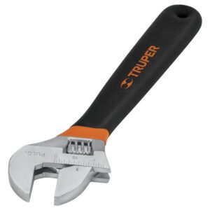 Truper 8" Chrome Adjustable Wrench With Grip #15510