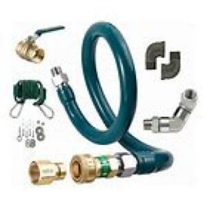 Krowne ROYAL SERIES  1" MOVEABLE GAS CONNECTOR 48" LONG WITH QD, GAS VALVE, CABLE KIT, & (2) ELBOWS   M10048K