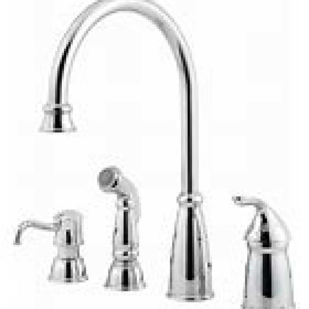 Avalon 1-Handle Kitchen Faucet With Side Spray & Soap Dispenser Polished Chrome GT26-4CBC