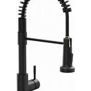 OWOFAN Kitchen Faucet with Pull Down Sprayer BLACK Single Handle Pull Out Spring Sink Faucets 1 Hole Or 3 Hole Dual Function for Farmhouse Camper Laundry Utility Rv Wet Bar