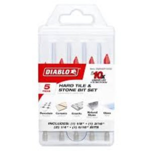 Diablo Hard Tile & Stone Carbide Tipped Drill Bit Set (5-Pieces)
