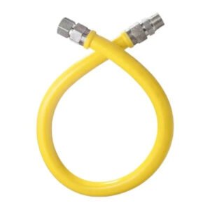 Gas Connector 1/2" ID 5/8" OD Yellow Coated Stainless Steel 3/4" MIP X 3/4" FIP - 48 INCH