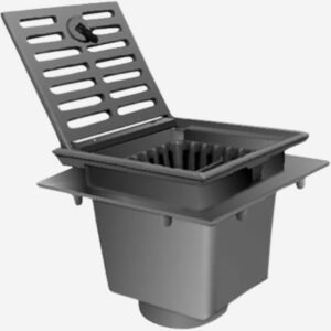 Traffic Rated Floor Drain with 12" Square Top and Free Standing Bucket