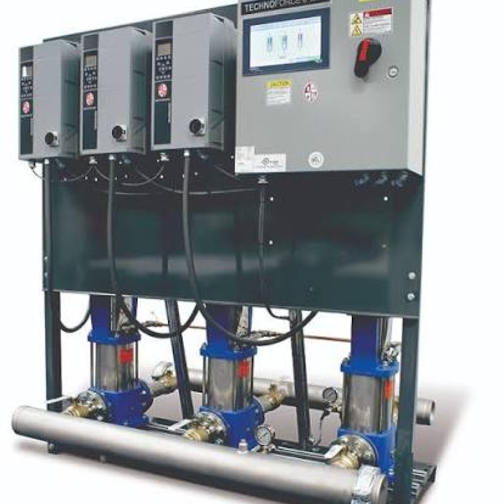 BELL GOSSETT TechnoForce e-MTX - DUPLEX - STATION NO V2VFC6G20B1GC based on 200gpm@75 psi discharge, 40 psi suction, 35 psi boost pressure, 5HP, 3600 rpm, 460-3-60hz, alarm horn, Bacnet IP Comm Protocol
