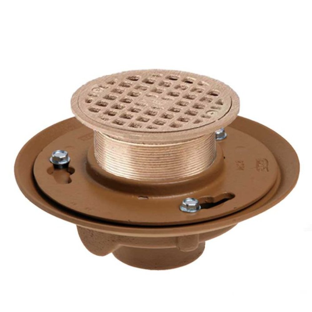 JR Smith 2005LXH03-A10PB Floor Drain 3 Inch Push On for PVC