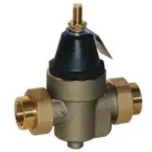 WATTS 3/4 IN Lead Free Water Pressure Reducing Valve, Double Union, NPT Thread Female, Elastomer Disc, Max 400 psi, Adjust 25-75 psi