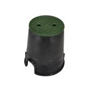 6''ROUND VALVE BOX BLACK BODY W/GREEN LID
