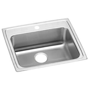 Zurn Elkay LRAD2219551 Lusterstone Classic Single Bowl ADA Drop-In Sink with One Faucet Hole - 18" x 14" x 5 3/8" Bowl