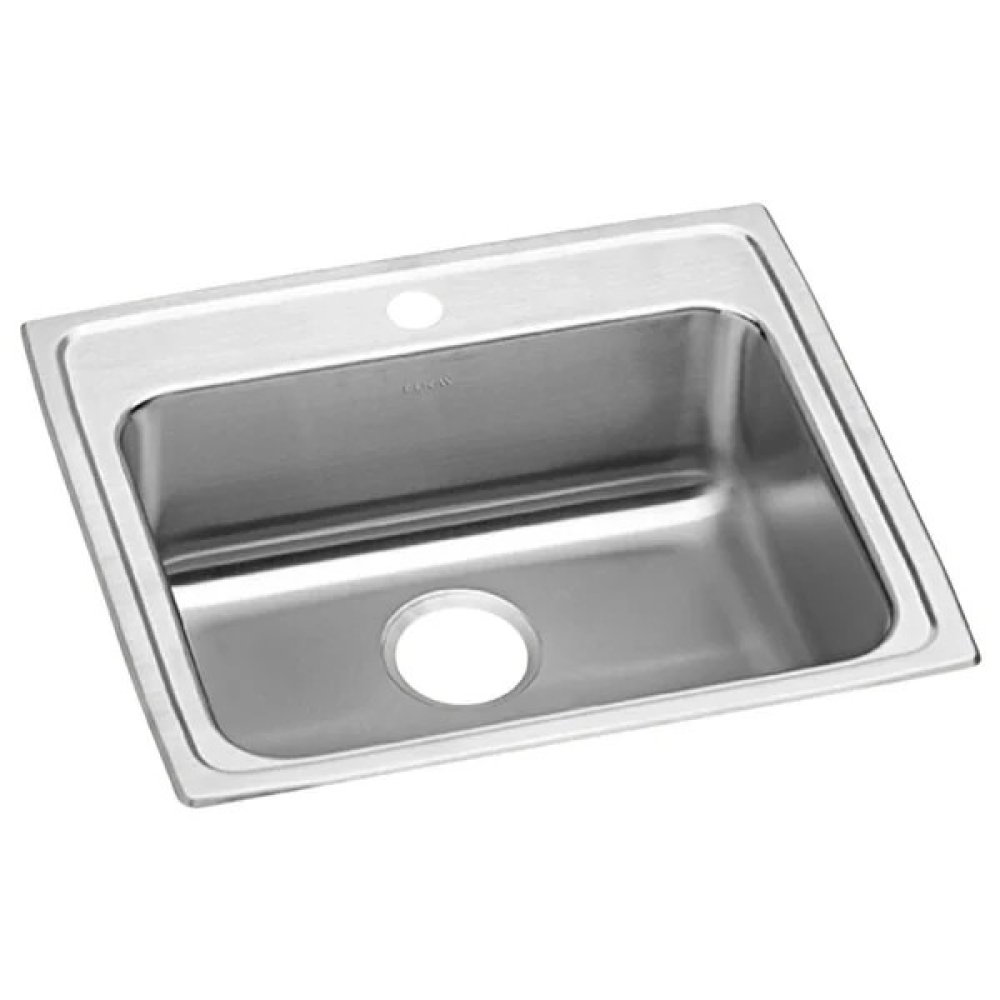 Zurn Elkay LRAD2219551 Lusterstone Classic Single Bowl ADA Drop-In Sink with One Faucet Hole - 18" x 14" x 5 3/8" Bowl