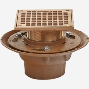 JR Smith 2005LXH03-B08NB NICKEL BRONZE STRAINER Commercial Floor Drain with Adjustable Strainer Head  Floor Drain 3 Inch Push On for PVC